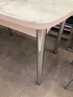 Стол стеклянный с фотопечатью (подстолье прямое раздвижное белое )