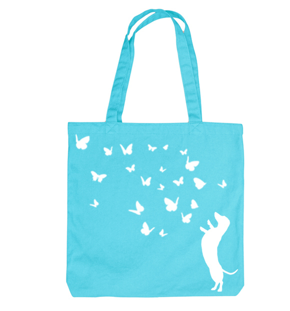 Тканевая сумка "Такса и бабочки"