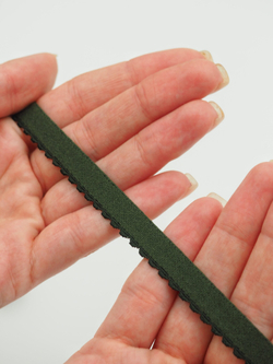 Резинка отделочная хаки ажурная ширина 10 мм с учетом фестона