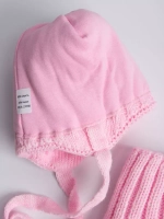 Шапка детская вязаная с помпонами и снуд