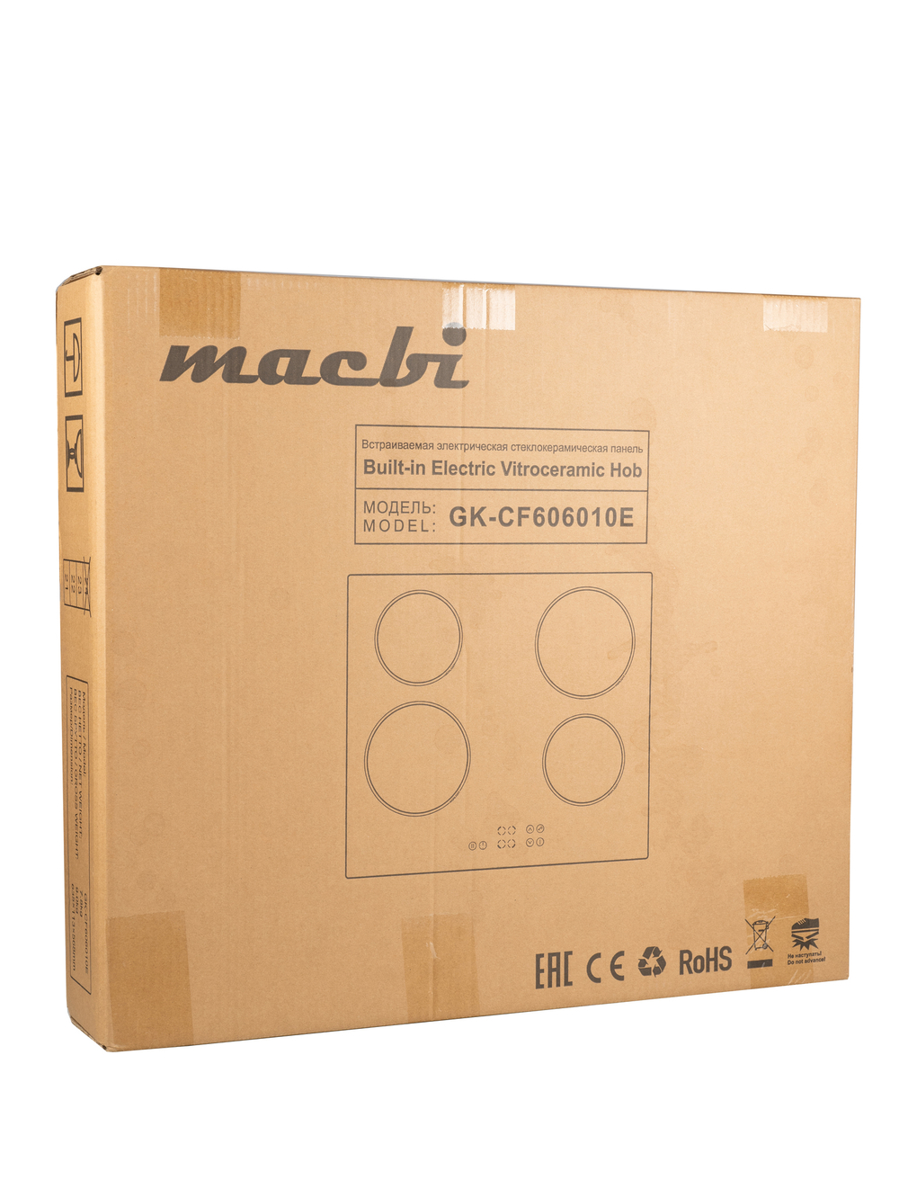 Электрическая варочная панель GK-CF606010E, черный, 4 конфорки, 6000Вт, 220-240В (MACBI)
