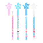 Ручка шариковая, Basir, синие чернила, с фигурным колпачком, серия "ЗВЕЗДА смайл", разноцветный корпус, 70 шт