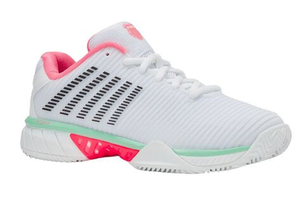 Женские теннисные кроссовки K-Swiss Hypercourt Express 2 Clay - white/neon pastel pink/black