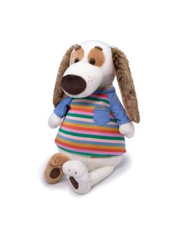 Мягкая игрушка Бартоломей в футболке в полоску 27 см