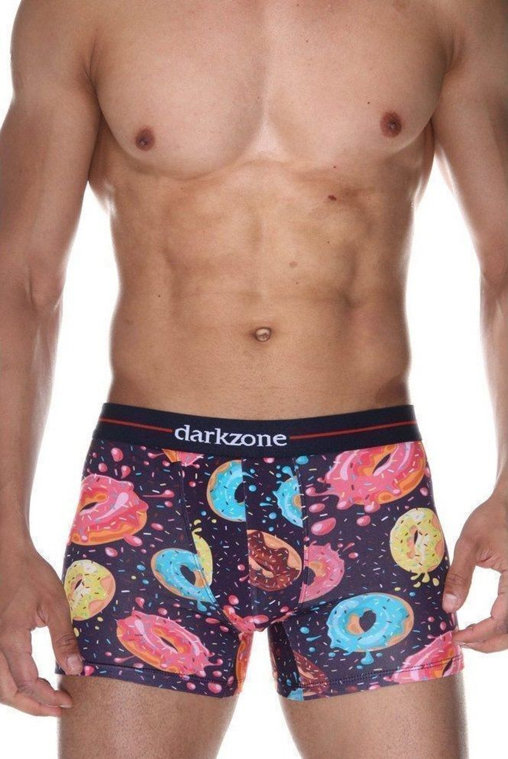 Мужские трусы-боксеры с принтом в виде глазированных пончиков (Размер: XL) (Цвет: фиолетовый)