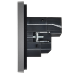 FORTE&PIANO Розетка 1-местная с заземлением с защитными шторками винтовое крепление 16А USB A+A 3,1А FP545 сталь IEK