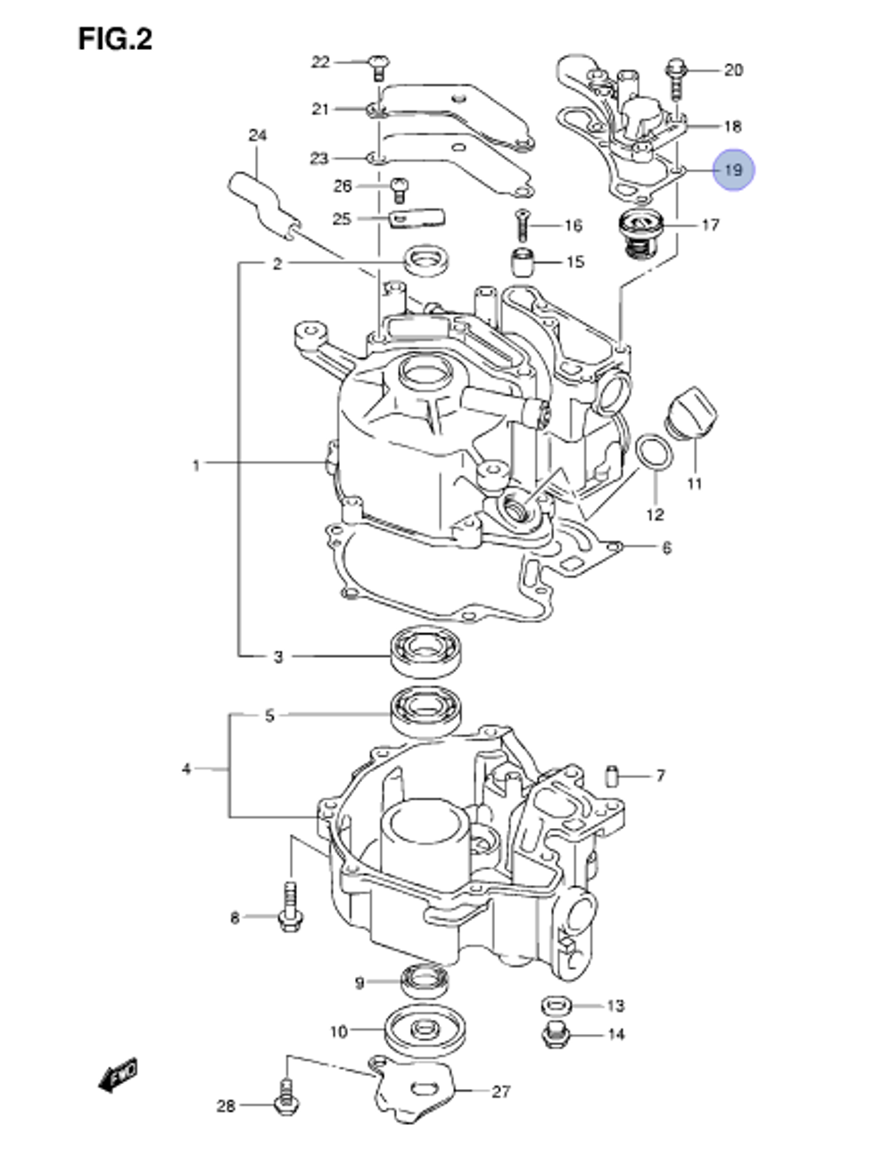 Прокладка термостата Suzuki DF2.5