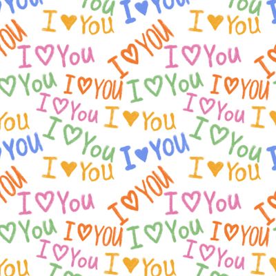 I love you на белом фоне