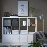Стеллаж 12 ячеек с дверцами - IKEA KALLAX, 147х112 см, белый, КАЛЛАКС ИКЕА