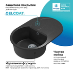 Мойка POLYGRAN ATOL-760 черный №16