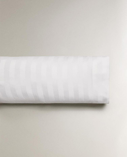 ZARA HOME НАВОЛОЧКА ИЗ САТИНА В ПОЛОСКУ (500 НИТЕЙ), БЕЛЫЙ