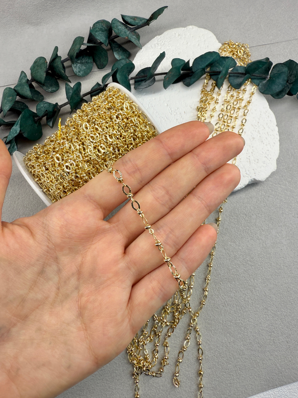 Цепочка 4*5 мм позолота 14k, "Якорная" 1 метр