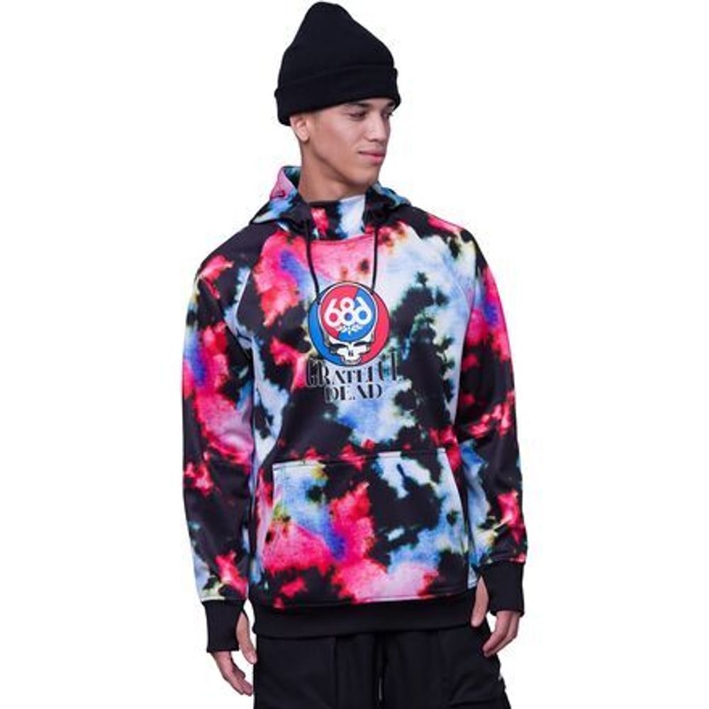 686 MNS BONDED FLEECE PULLOVER HOODY GRATEFUL DEAD NEBULA TIE DYE