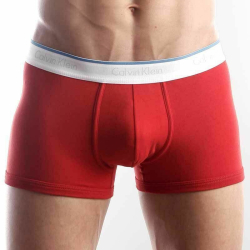 Мужские трусы боксеры Calvin Klein Tech Cool Cotton Red с синей окантовкой