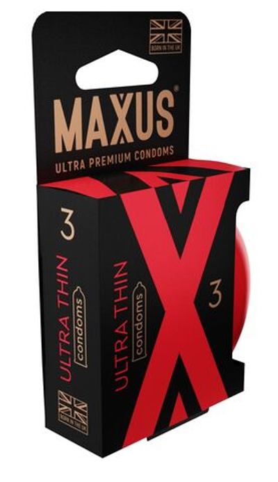 Ультратонкие презервативы в железном кейсе MAXUS Ultra Thin - 3 шт.