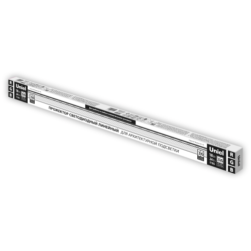 ULF-L52-18W/RGB/L100 DC24V IP65 SILVER Прожектор светодиодный линейный, 1000мм. RGB. DC24V. Алюминий. TM Uniel