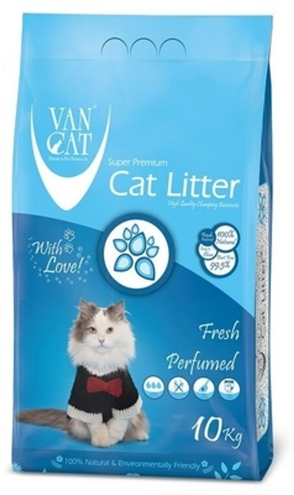 Van Cat Комкующийся наполнитель без пыли с ароматом Весенней свежести, пакет