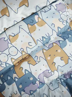 Наволочка комплект 2шт бязь Сказка "Feline" 50x70 см на молнии