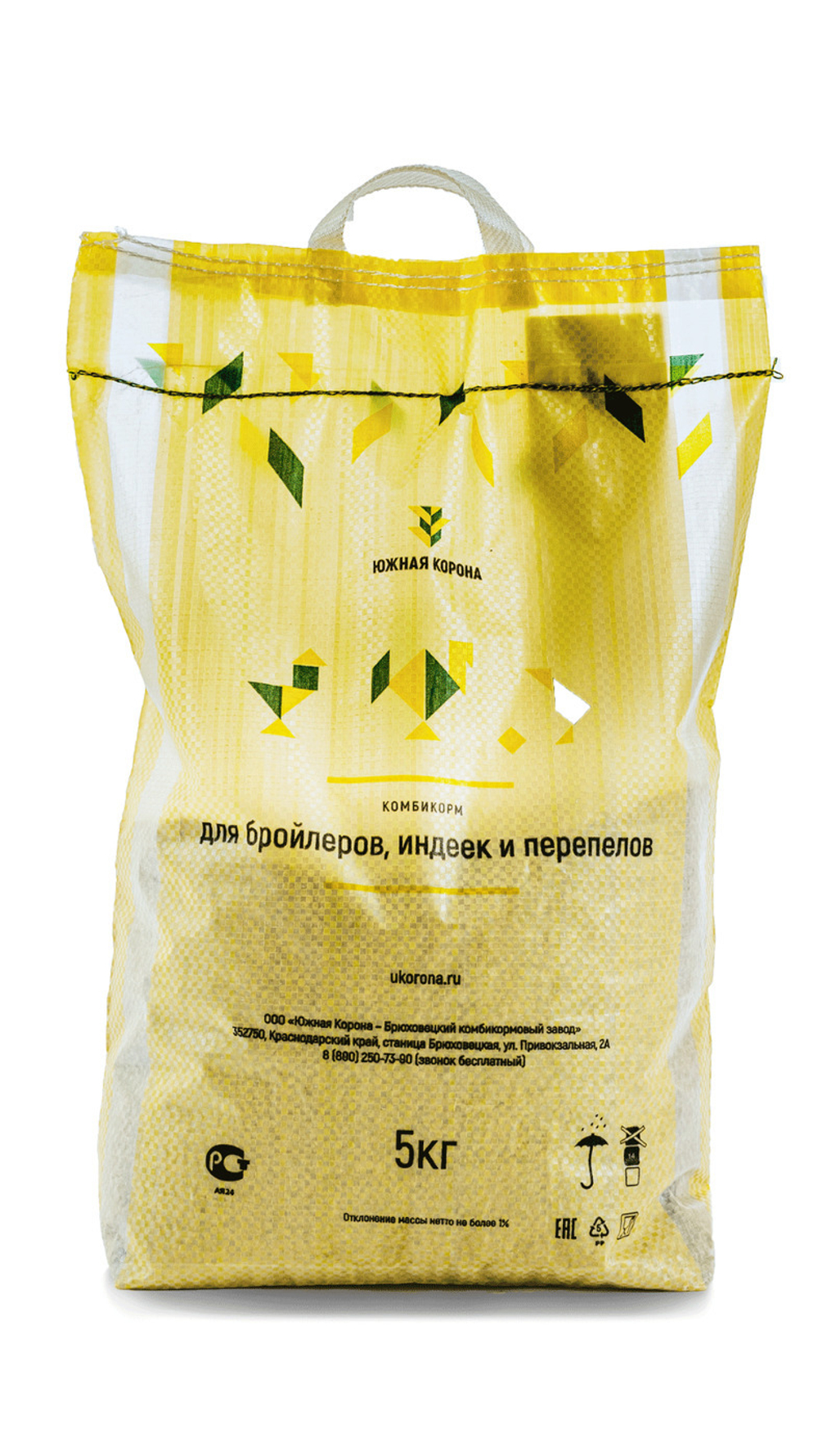 Комбикорм для молодняка индеек в возрасте 0-8 недель/перепелов в возрасте 0-30 дней СТАРТ (крупка) 5 кг