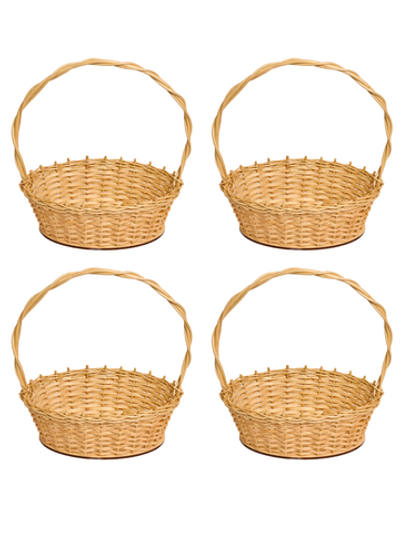 Корзина овальная подарочная, набор 4 штуки, арт. O320P/4, 22х32х10 см, высота с ручкой 35 см
