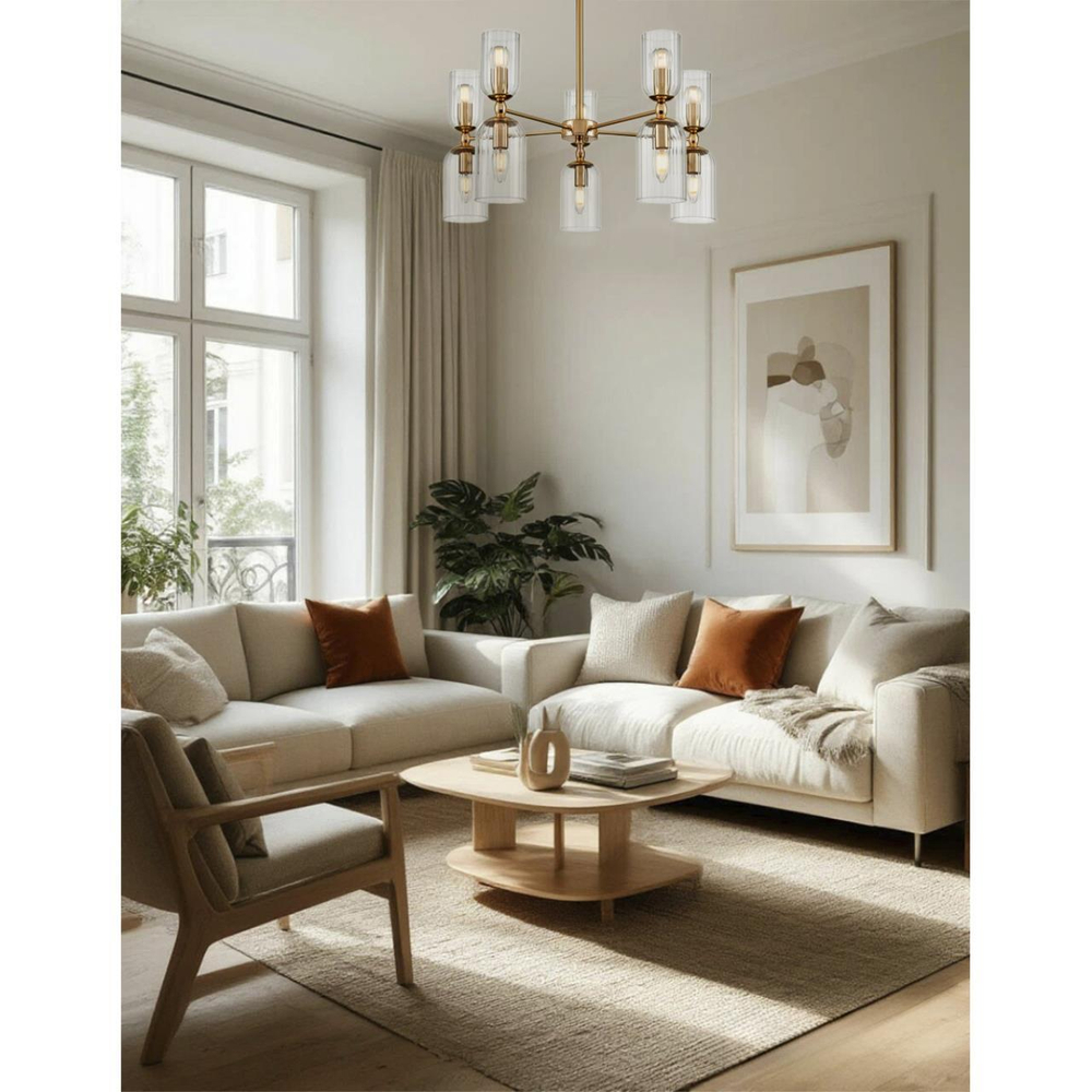 6586/10 MODERNI LN25 89 золото/прозрачный, металл/стекло Люстра подвесная E14 10*40W 220V KASSIA