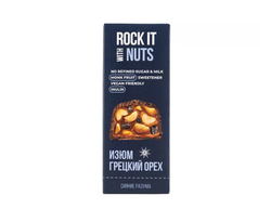 Rock it Натуральный батончик с грецким орехом и изюмом в шоколаде, 40гр