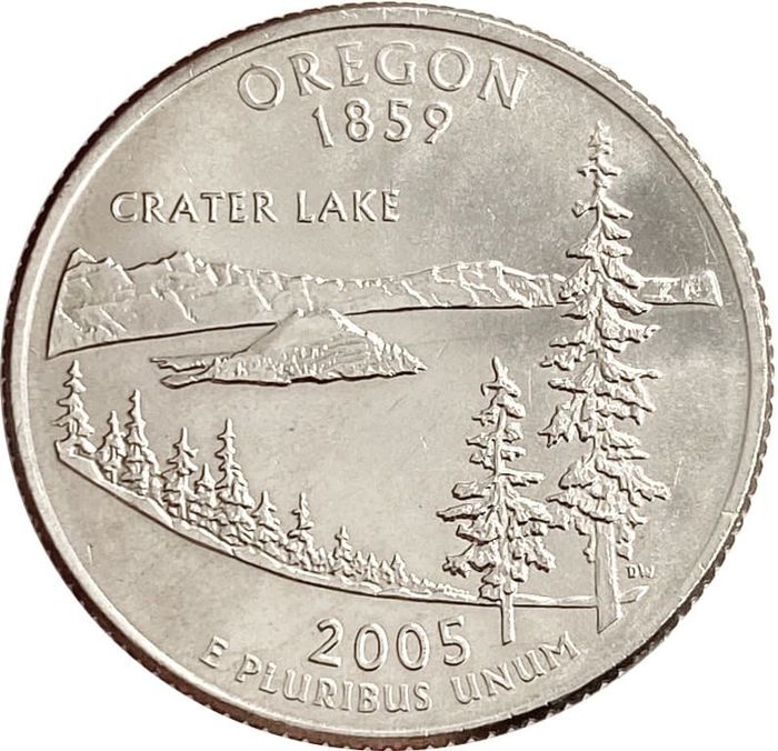 25 центов (1/4 доллара, квотер) 2005 США «Штат Орегон» (D)