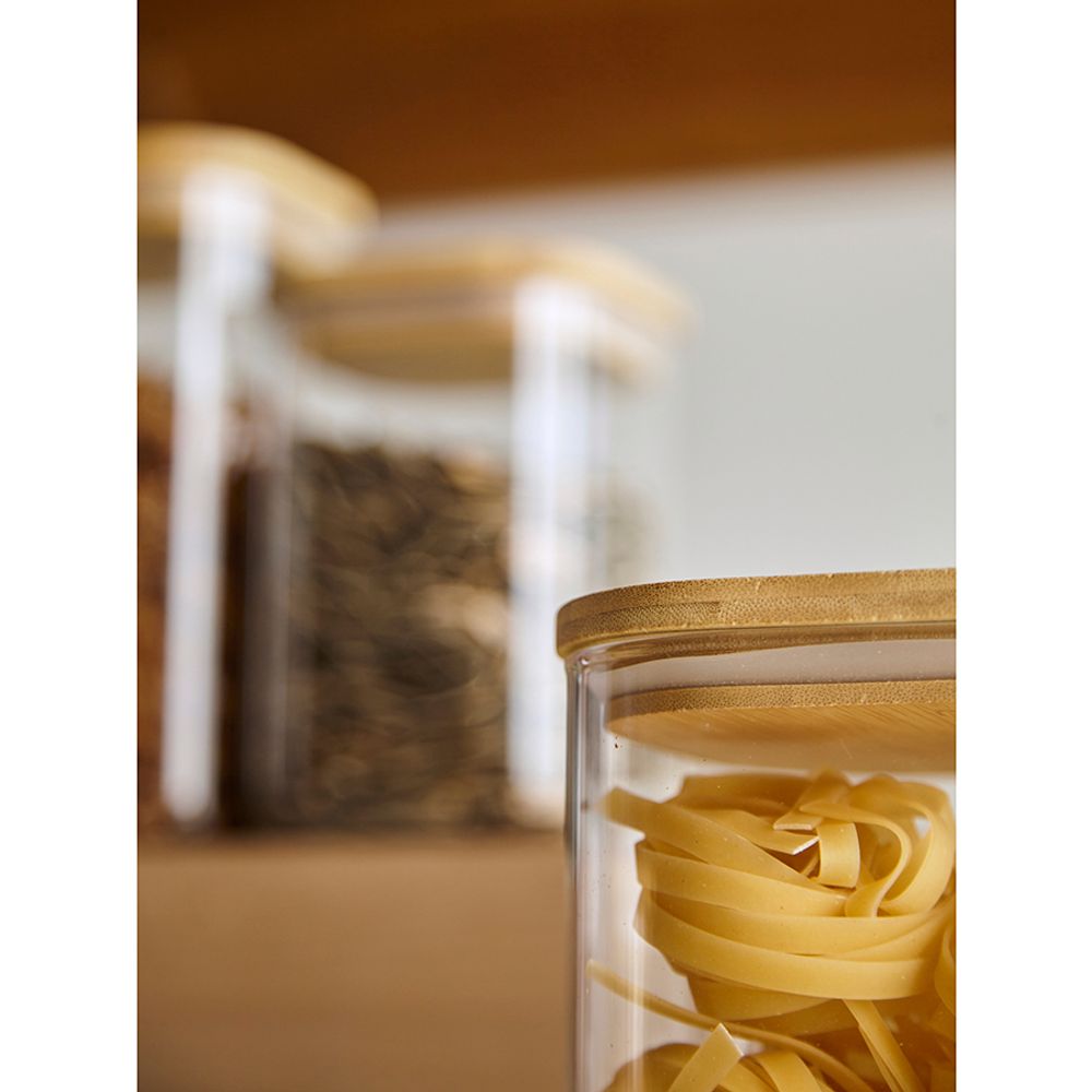 Банка для хранения квадратная Glass Bamboo, 1,5 л