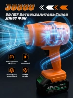 Воздуходувка аккумуляторная мощная OUOU POWER TOOLS, 2 АКБ,