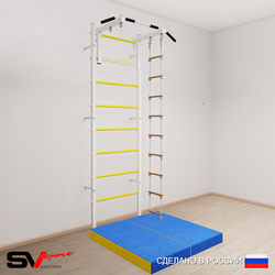 Шведская стенка Sv Sport усиленная 6114 (Турник стандарт/Лестница/Мат 1м)