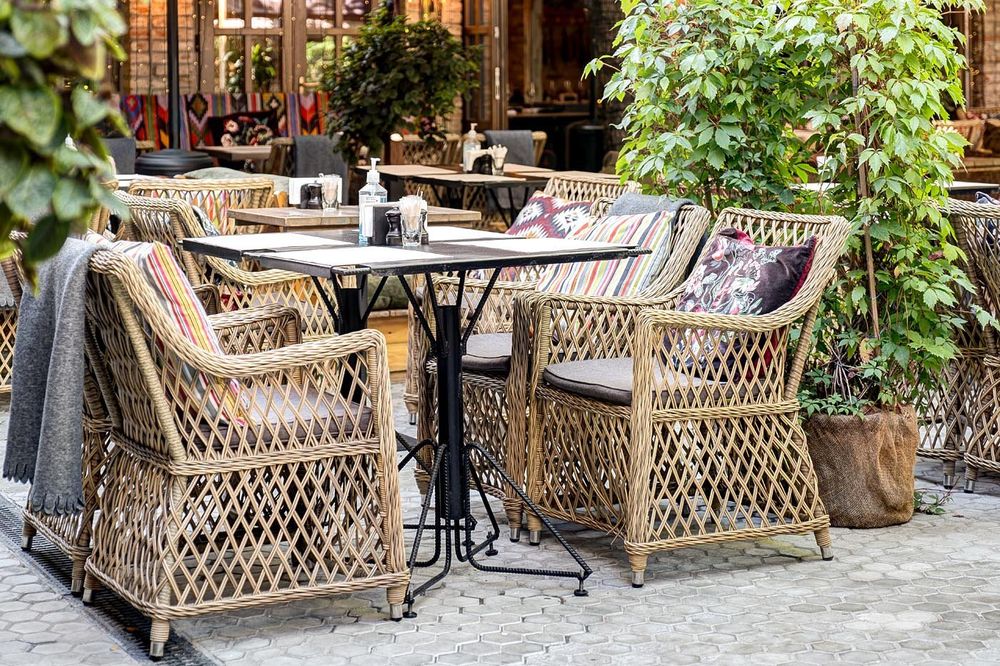 Латте, плетеное кресло из искусственного ротанга, цвет соломенный