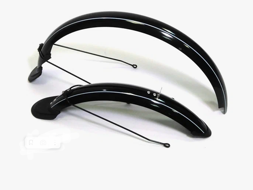 Крылья TRIX 20", комплект переднее/заднее, металло-пластик, с "усами", ширина 60мм, с брызговиками, черные (50)