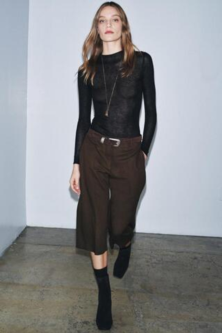 ZARA СВИТЕР ИЗ ТОНКОЙ ШЕРСТИ И ШЕЛКА, ЧЕРНЫЙ