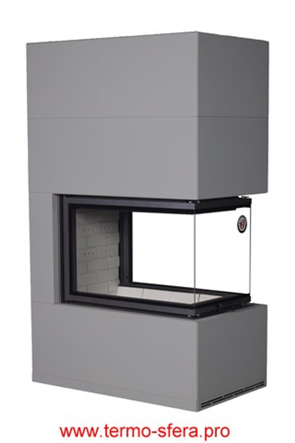 Камин РОДОС 900 ГРАФИТ, шамот белый