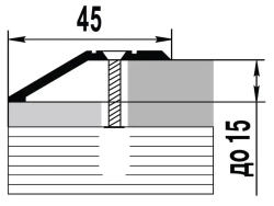 Порог 20х28 мм L 1 м (с перепадом до 15 мм), Бронза
