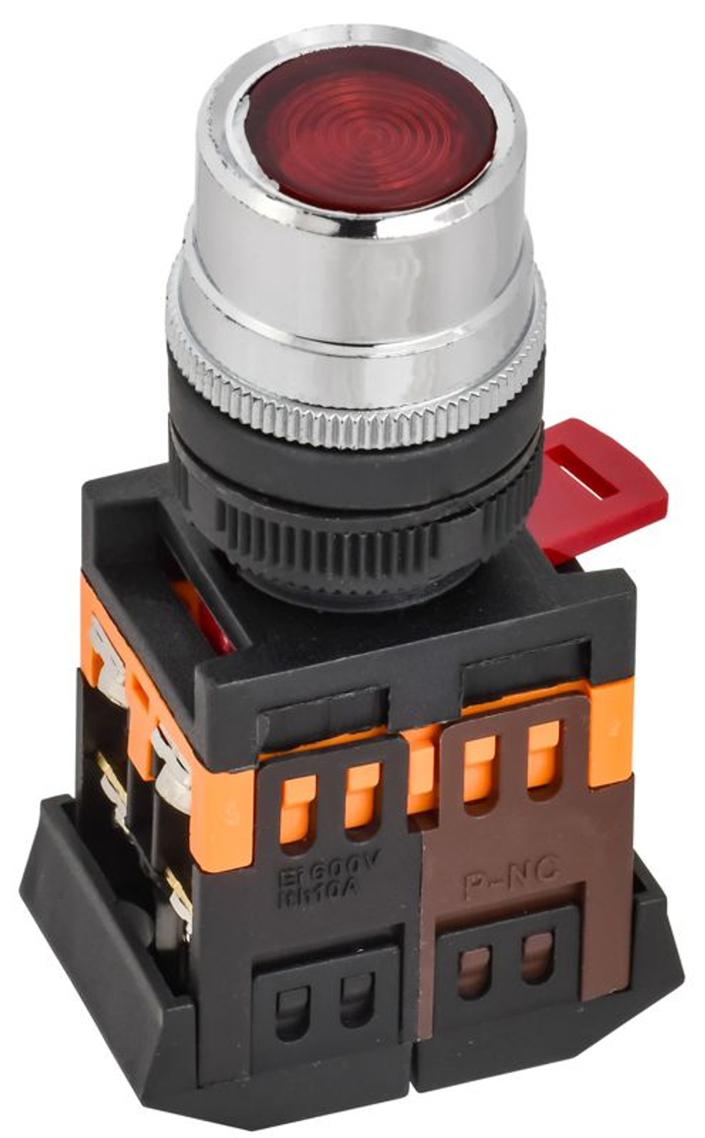 Кнопка ABLF-22 d22мм 1з+1р 240В неон красн. IEK BBT10-ABLF-K04