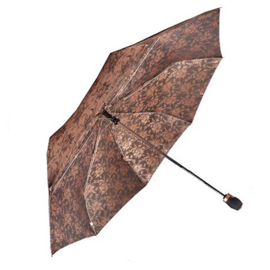 Жаккардовый женский зонт золотой 120-D-02