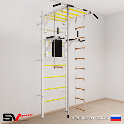 Шведская стенка Sv Sport усиленная 647 (Турник рукоход/Брусья/Канат/Лестница/Трапеция)