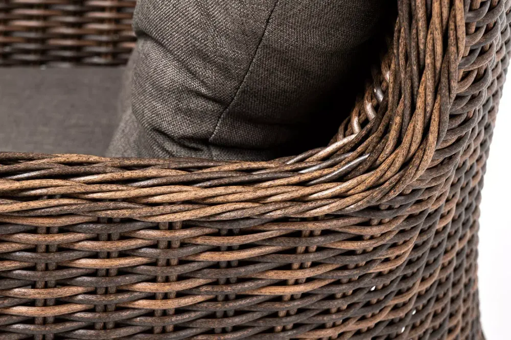 "Алиса" кресло плетеное, цвет коричневый с подушками