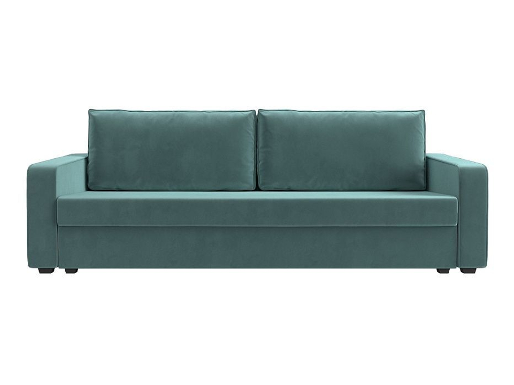 Диван прямой Лига-009 ВЕЛЮР Бирюзовый