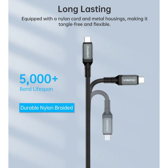 Кабель Choetech USB-C 4.0 Cable 240W PD 8k 60Hz 1.20 м (XCC-1040) черный