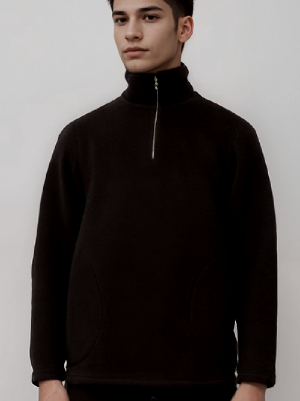 00701 Костюм мужской флисовый черный, ворот на молнии (54)