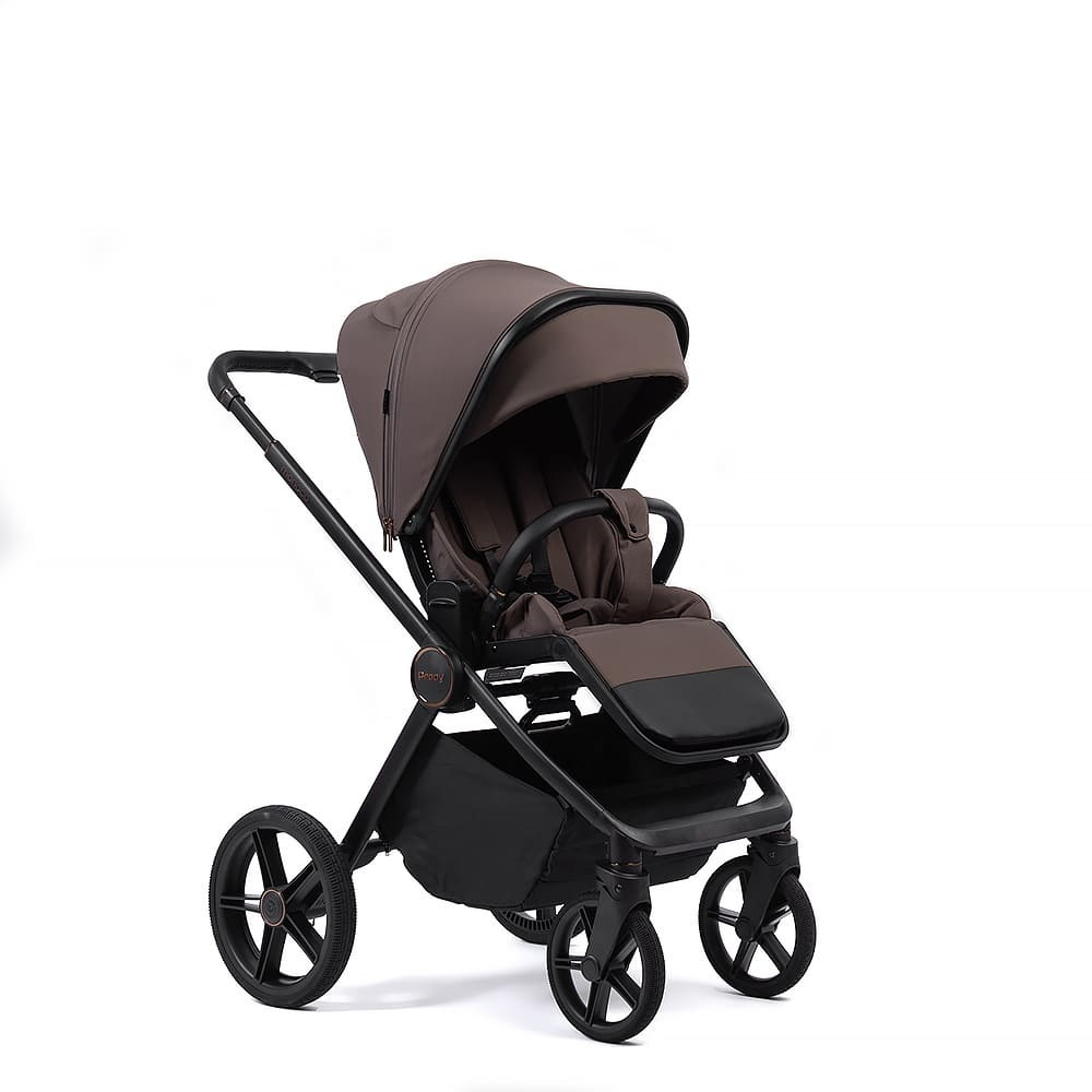 Коляска детская Peppy Monaco 2 в 1 Brownie (коричневый), рама черная