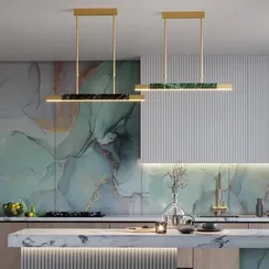 4360/25L MIDCENT ODL24 129 изумрудный мрамор/антич.бронза/металл/акрил Подвесной светильник IP20 LED 25W 3000K 220V MARMI