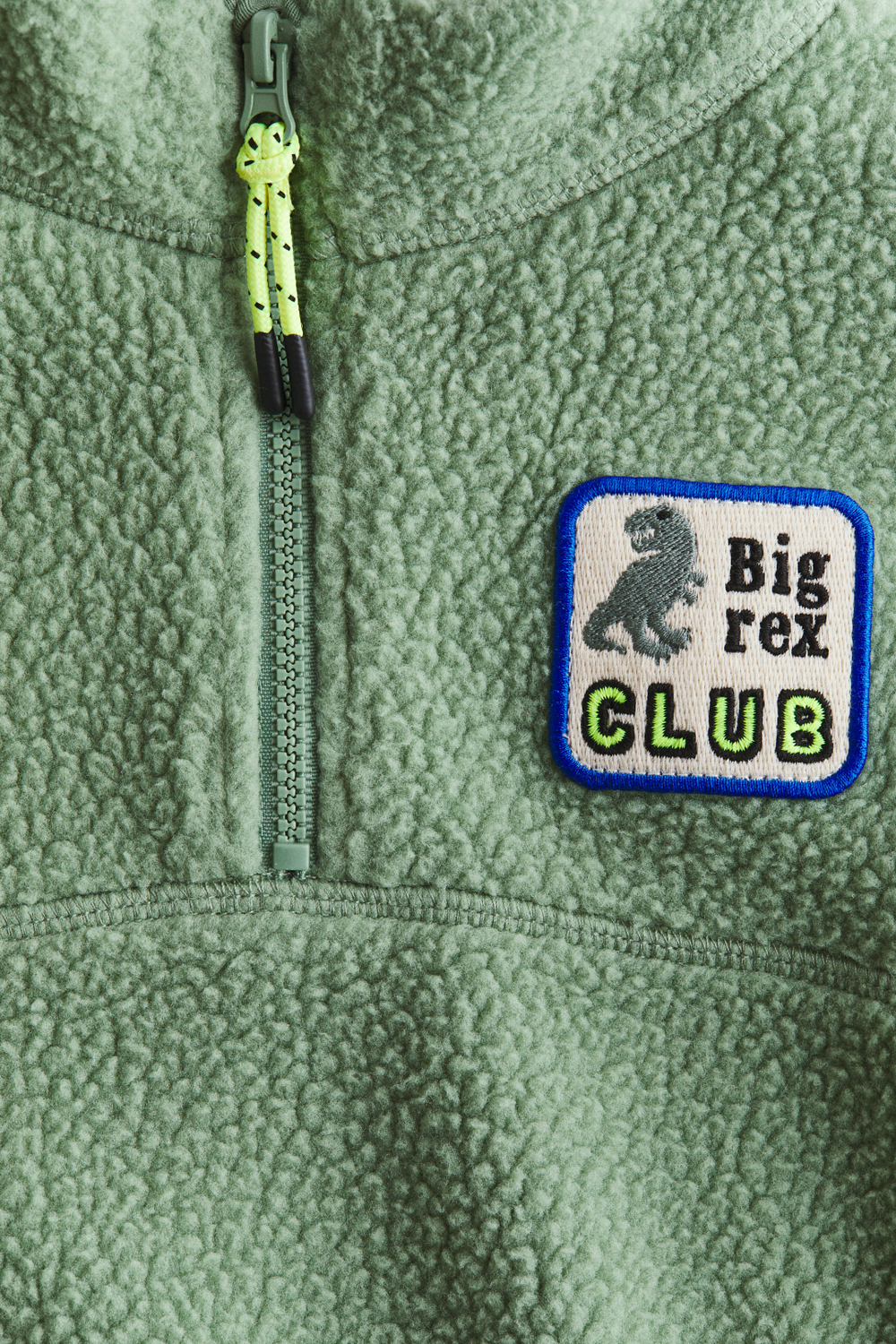 H&M Флисовая толстовка с застежкой-молнией до середины груди, зеленый