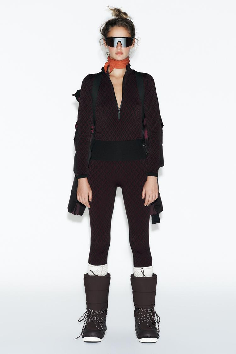 ZARA ЛЕГИНСЫ SKI COLLECTION, БОРДОВЫЙ