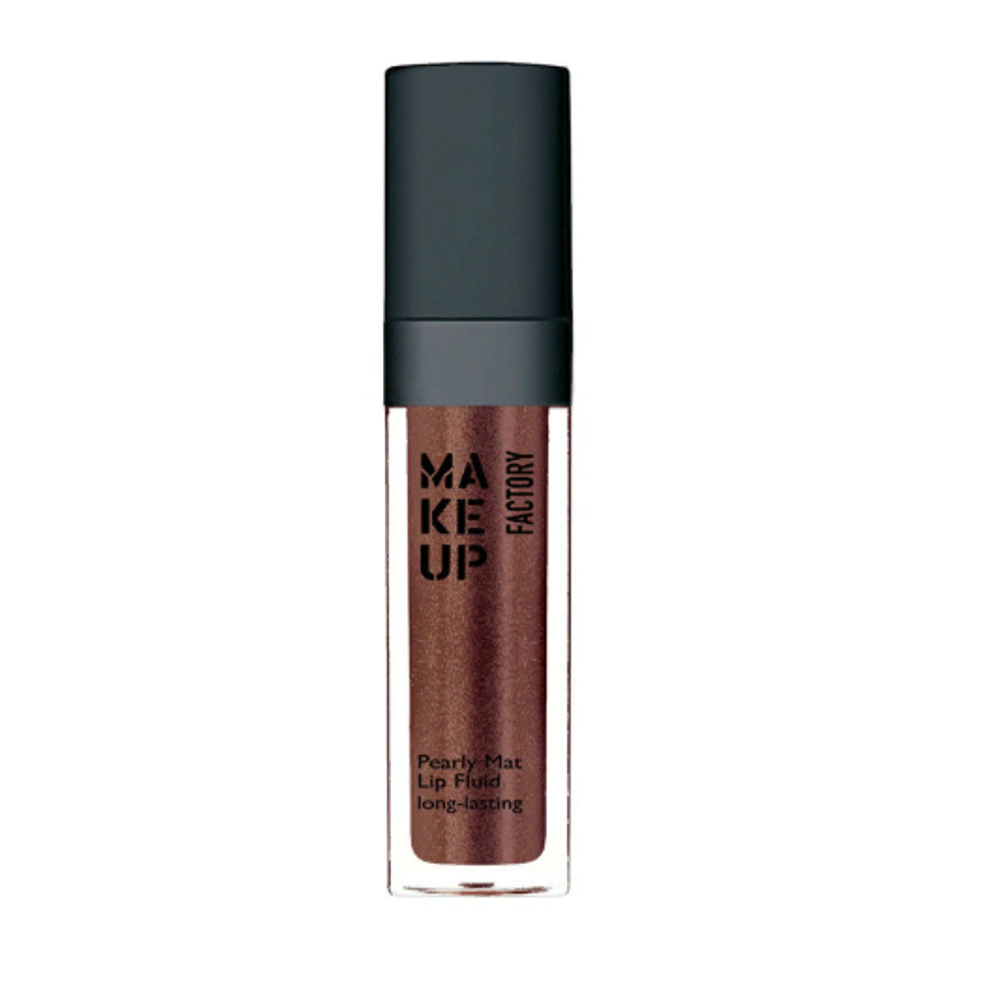 Make Up Factory Блеск-флюид Pearly Mat Lip Fluid, перламутровый, матовый, устойчивый, тон №24, Какао с золотом