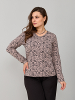 Лонгслив ЛНкл-080/бежевый-зебра