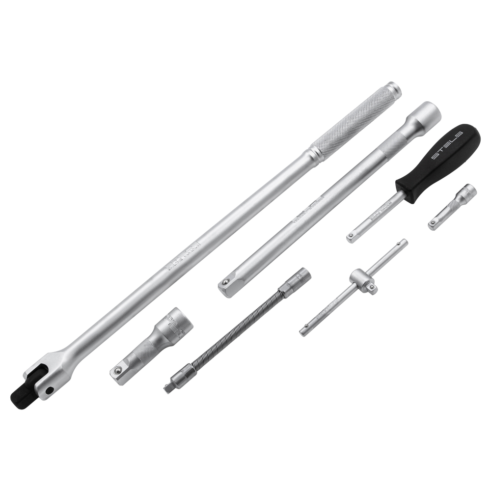 Набор инструментов, 1/4", 1/2", Cr-V, S2, усиленный кейс, 119 предметов Stels