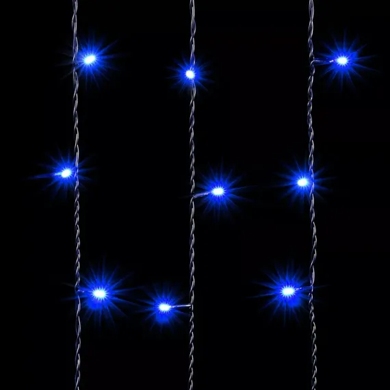 Светодиодный занавес 1*6 м., 600 синих LED ламп, черный провод ПВХ, LTC (PCL601-11-2B)